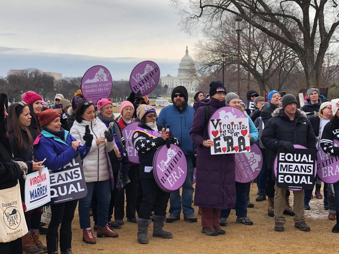Advocates rally for the Equal Rights Amendment near the U.S. Capitol